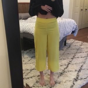 Boohoo yellow culottes